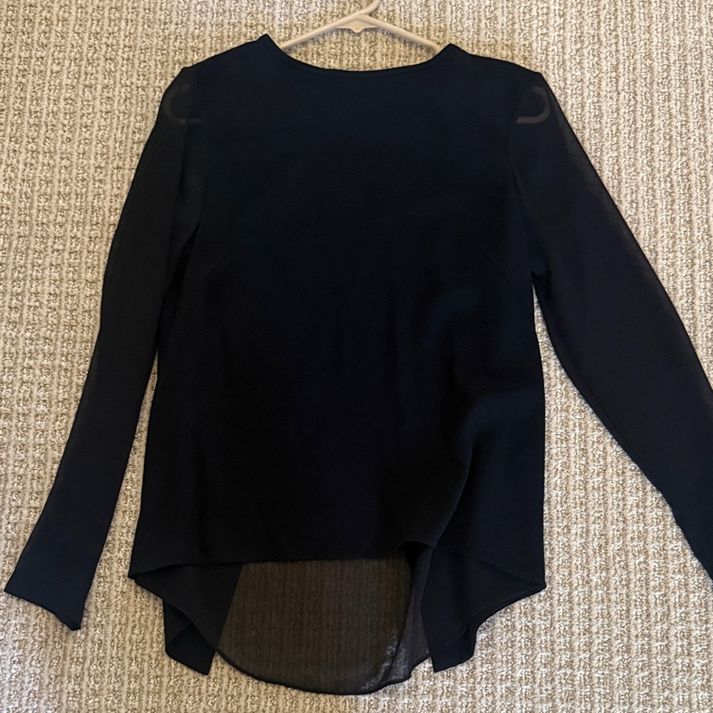 rag & bone Black Sheer Sleeve Blouse